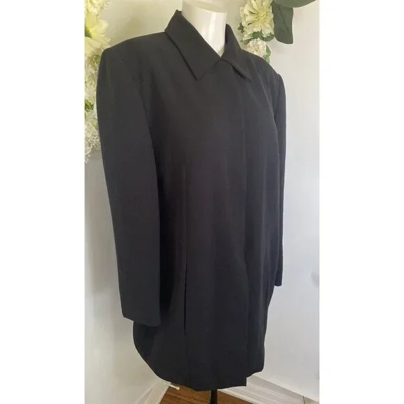 Worthington Womens Black Mid Length Blazer Jacket Plus 16W Office Work Career - Picture 10 of 16